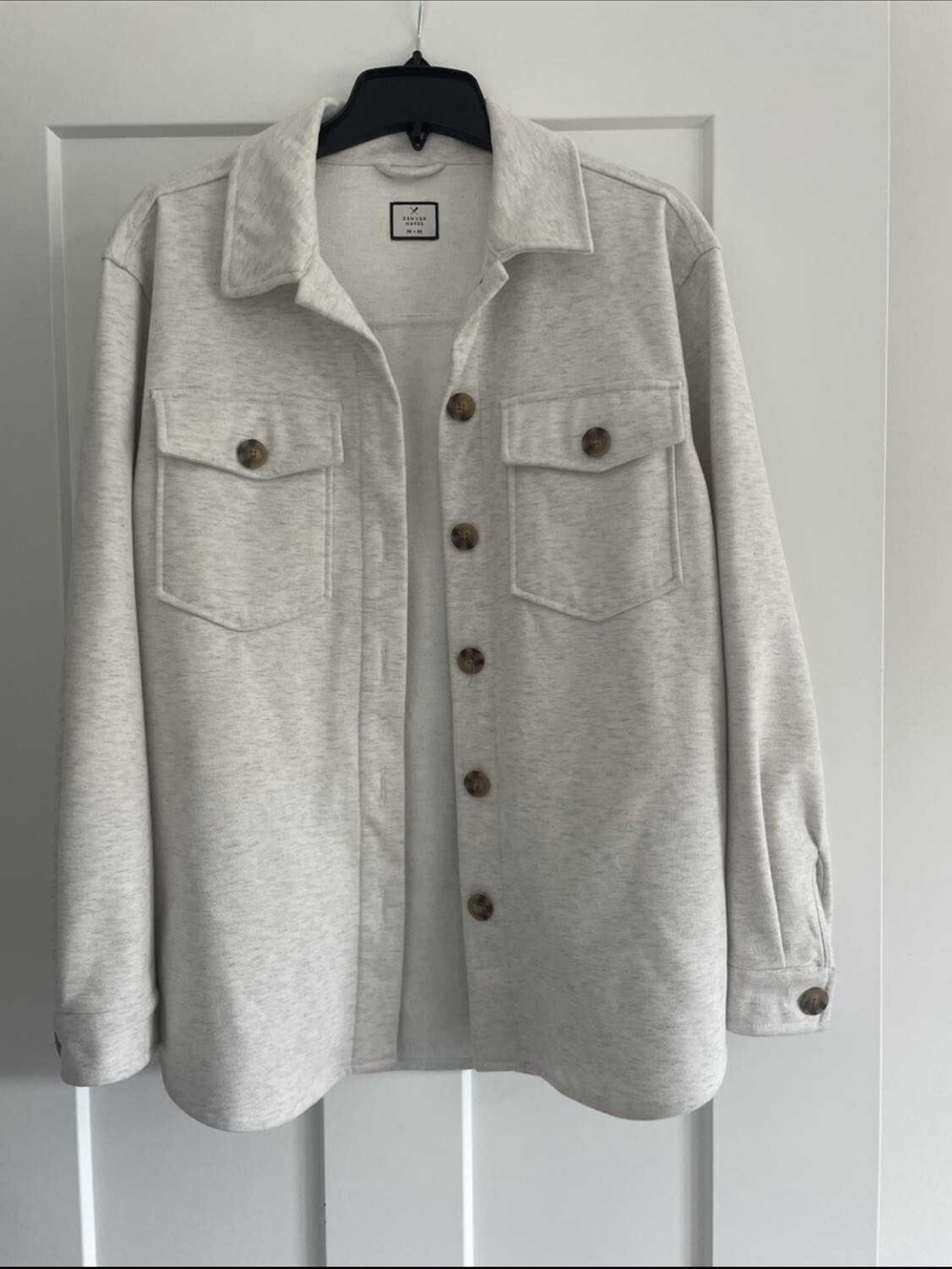 Denver Hayes Light Cream Button-Up Utility Jacket